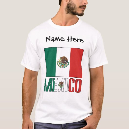 Mexico Mexicaanse vlag gepersonaliseerd T-shirt (Voorkant)