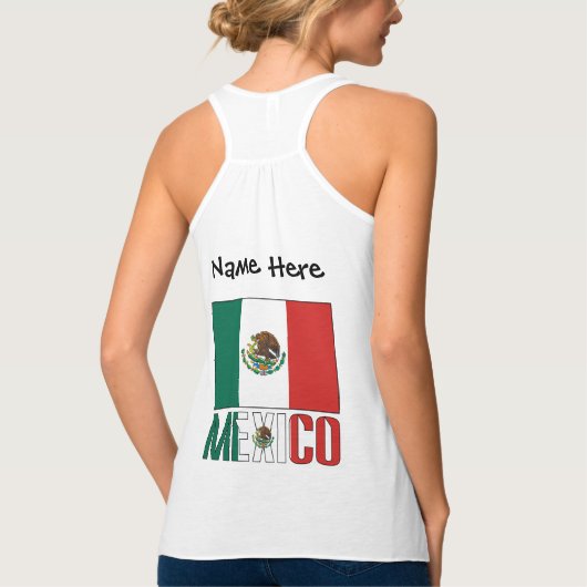 Mexico Mexicaanse vlag gepersonaliseerd Tanktop (Achterkant)