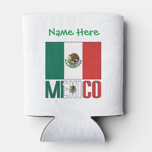 Mexico Mexicaanse vlag Groene Personalisatie Blikjeskoeler (Achterkant)