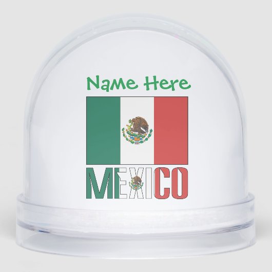 Mexico Mexicaanse vlag Groene Personalisatie Sneeuwbol (Voorkant)