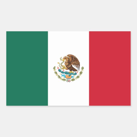 Mexico - Mexicaanse vlag Rechthoekige Sticker (Voorkant)