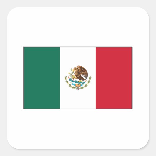 Mexico - Mexicaanse vlag Vierkante Sticker (Voorkant)
