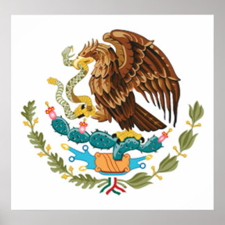 MEXICO MEXICAN ELGF SYMBOL Mexicaanse vlag Poster