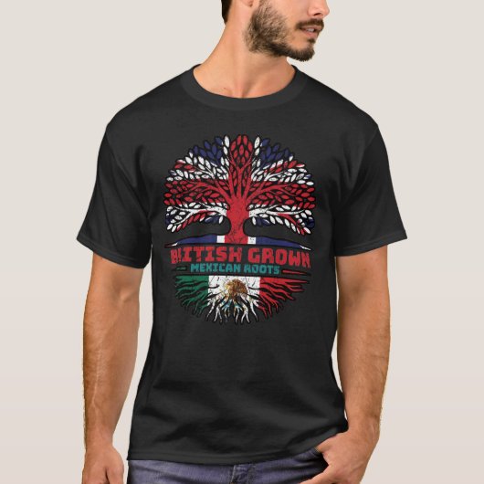 Mexico Mexican Uk United Kingdom British Tree T-shirt (Voorkant)