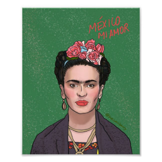 Mexico mi amor - Frida Kahlo Foto Afdruk