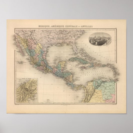 Mexico, Midden-Amerika en het Caribisch gebied Poster (Voorkant)