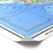 " Mexico/Midden-Amerika: Gedetailleerde KAART 1980 Poster (Hoek)