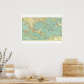 "Mexico/Midden-Amerika: Gedetailleerde kaart ... Poster (Keuken)