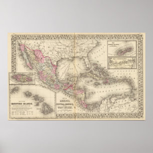 Mexico, Midden-Amerika, West Indies Poster
