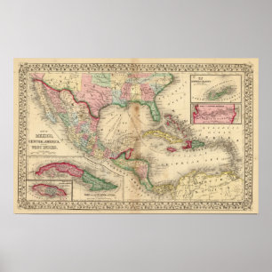 Mexico, Midden-Amerika, West Indies Poster