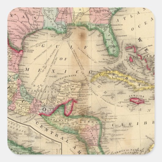 Mexico, Midden-Amerika, West Indies Vierkante Sticker (Voorkant)