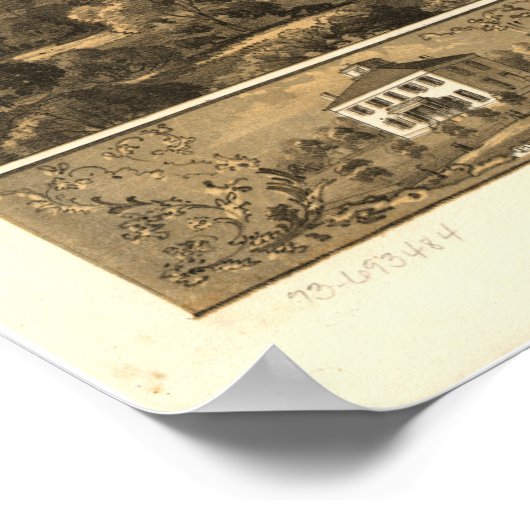 Mexico Missouri 1869 Antiek Panorama Poster (Hoek)