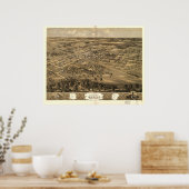 Mexico Missouri 1869 Antiek Panorama Poster (Keuken)