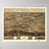 Mexico Missouri 1869 Antiek Panorama Poster (Voorkant)