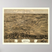 Mexico, MO Panorama Map - 1869 Poster (Voorkant)