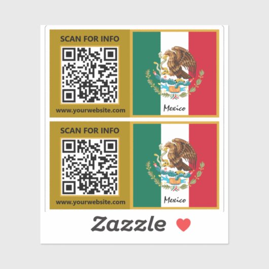 Mexico Moderne QR-Stickers, Mexicaanse vlag Sticker (Vel)