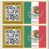Mexico Moderne QR-Stickers, Mexicaanse vlag Sticker (Voorkant)