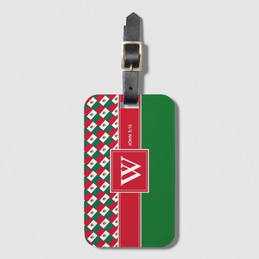 MEXICO Monogram Christelijke-scriptbagage Bagagelabel (Voorkant (verticaal))