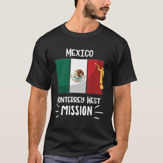Mexico Monterrey West Mormon LDS Missionar T-shirt (Voorkant)
