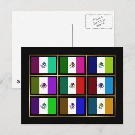 Mexico Multihue Flags Briefkaart (Voorkant / Achterkant)