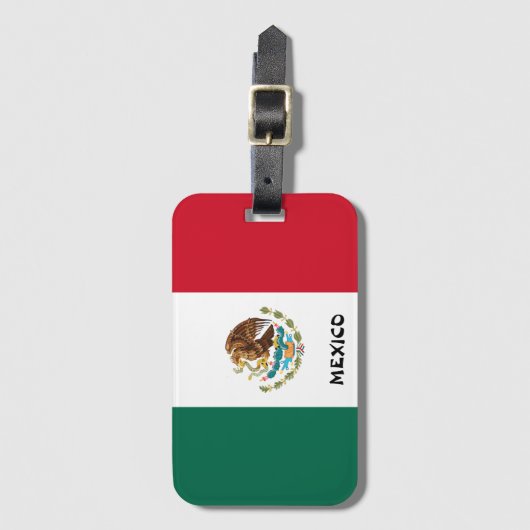 Mexico National Flag Patriotic Bagagelabel (Voorkant (verticaal))