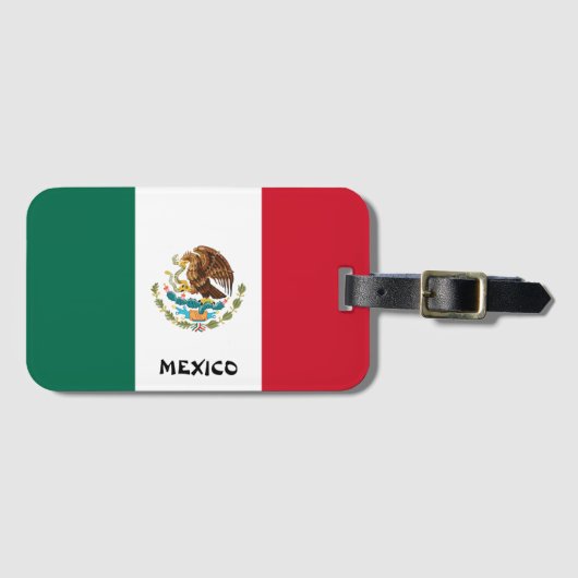Mexico National Flag Patriotic Bagagelabel (Voorkant (horizontaal))