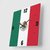 Mexico National Flag Patriotic Vierkante Klok (Hoek)