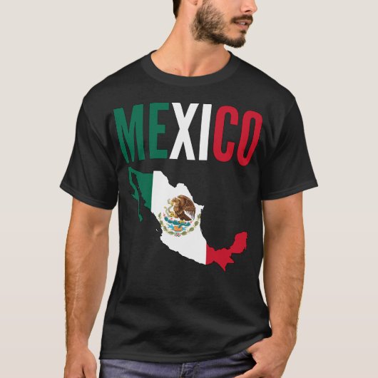 Mexico National Map T Shirt (Voorkant)