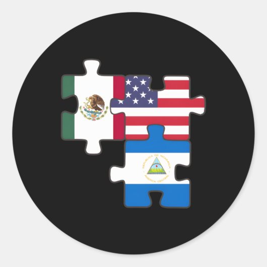 Mexico Nicaragua en de VS puzzel Ronde Sticker (Voorkant)