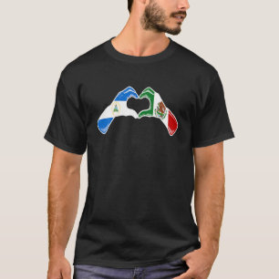 Mexico Nicaragua Vlag Mexicaans Nicaraguaans Hart T-shirt