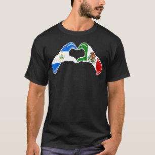 Mexico Nicaragua vlag Mexicaans Nicaraguaans hart T-shirt