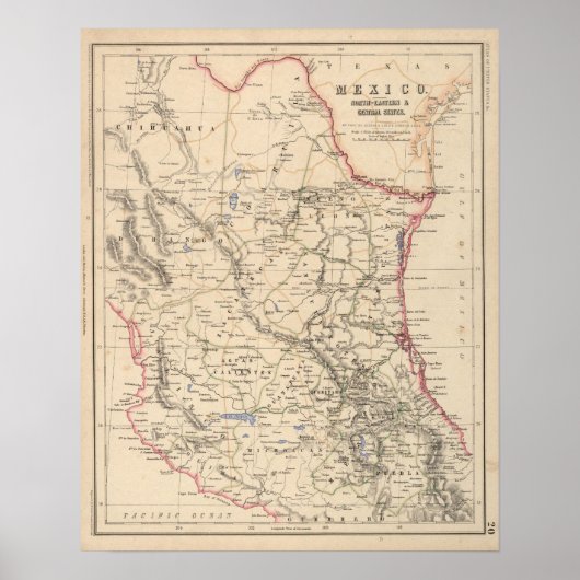 Mexico noordoostelijke en centrale staten poster (Voorkant)