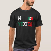 Mexico-nummer Veertien Mexicaanse Fútbol Voetbal P T-shirt (Voorkant)