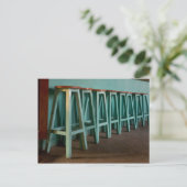 Mexico, Oaxaca, de muur van de Groene Bar Stools Briefkaart (Staand voorkant)