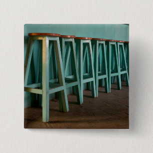 Mexico, Oaxaca, de muur van de Groene Bar van de G Vierkante Button 5,1 Cm