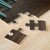 Mexico, Oaxaca, Groene barkrukken tegen de muur Legpuzzel (Zijkant)