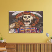 Mexico, Oaxaca. Sand tapestry (tapete de arena) Canvas Afdruk (Insitu (Woonkamer))