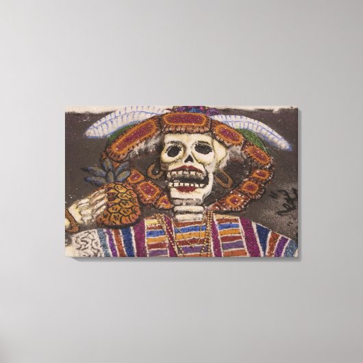 Mexico, Oaxaca. Sand tapestry (tapete de arena) Canvas Afdruk (Voorkant)