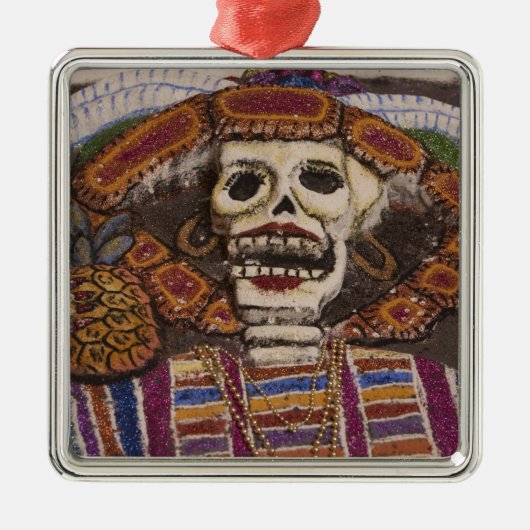 Mexico, Oaxaca. Sand tapestry (tapete de arena) Metalen Ornament (Voorkant)