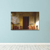 Mexico, Oaxaca, vanmiddag licht de balkon van de z Canvas Afdruk (Insitu (Houten vloer))