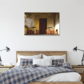 Mexico, Oaxaca, vanmiddag licht de balkon van de z Canvas Afdruk (Insitu (Slaapkamer))