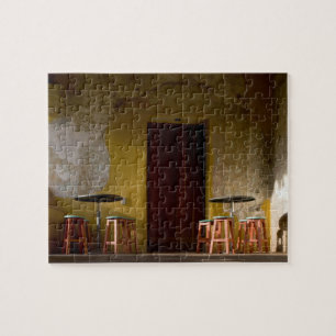 Mexico, Oaxaca, vanmiddag licht de balkon van de z Legpuzzel