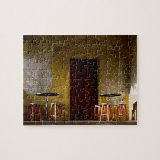 Mexico, Oaxaca, vanmiddag licht de balkon van de z Legpuzzel (Horizontaal)