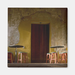 Mexico, Oaxaca, vanmiddag licht de balkon van de z Magneet