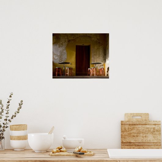 Mexico, Oaxaca, vanmiddag licht de balkon van de z Poster (Keuken)