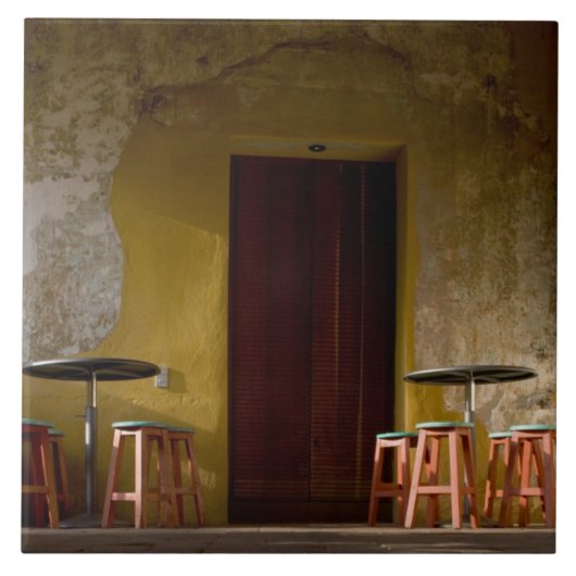 Mexico, Oaxaca, vanmiddag licht de balkon van de z Tegeltje (Voorkant)