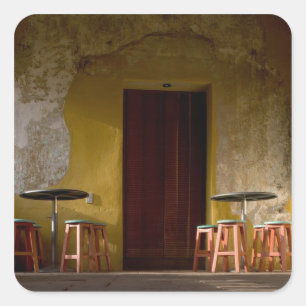 Mexico, Oaxaca, vanmiddag licht de balkon van de z Vierkante Sticker