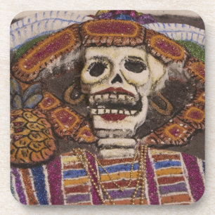 Mexico, Oaxaca. Zandtapijt (tapete de arena) Drankjes Onderzetter
