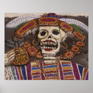 Mexico, Oaxaca. Zandtapijt (tapete de arena) Poster