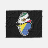 Mexico Oekraïne Vlag Hart Half Mexicaanse Half Fleece Deken (Voorkant (Horizontaal))